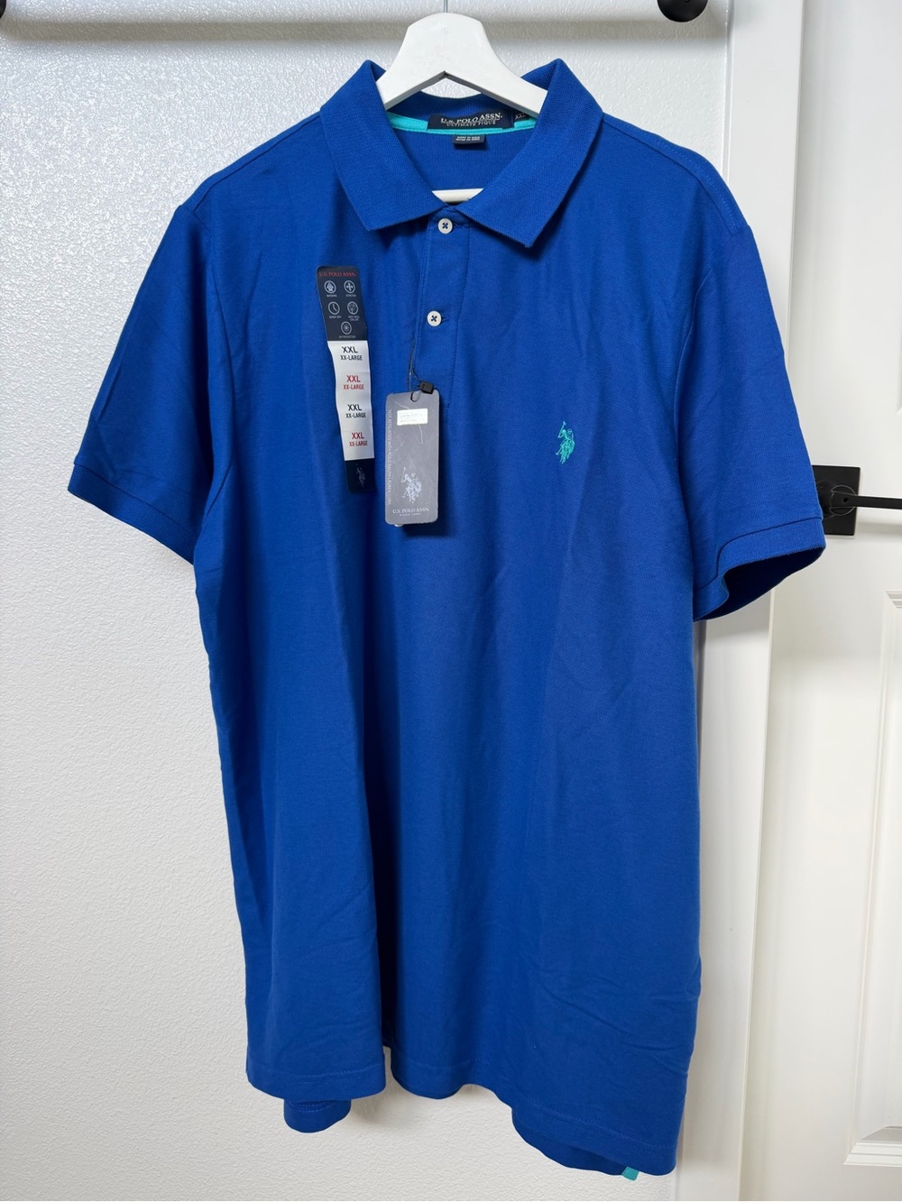 U.S. Polo Assn. Royal Blue Short Sleeve Polo with Teal Logo